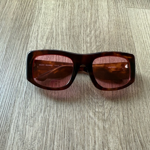 quay australia X guizio uniform brown red tortoise oversized square sunglasses - Picture 1 of 5
